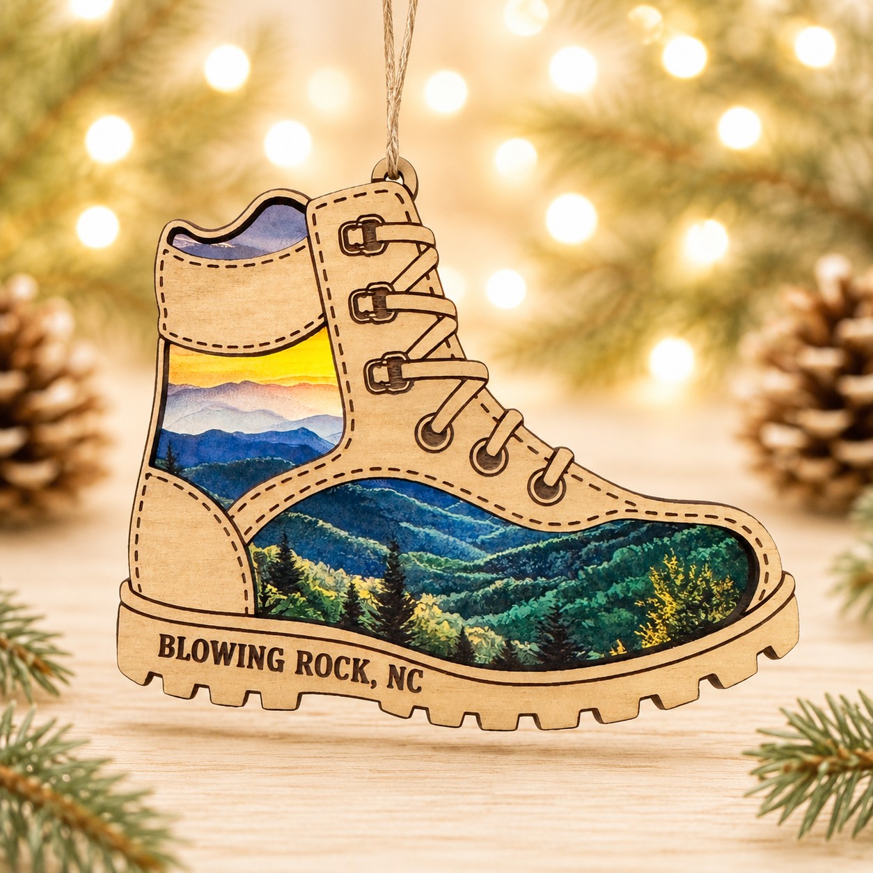 Blowing Rock Hiking Boot Ornament